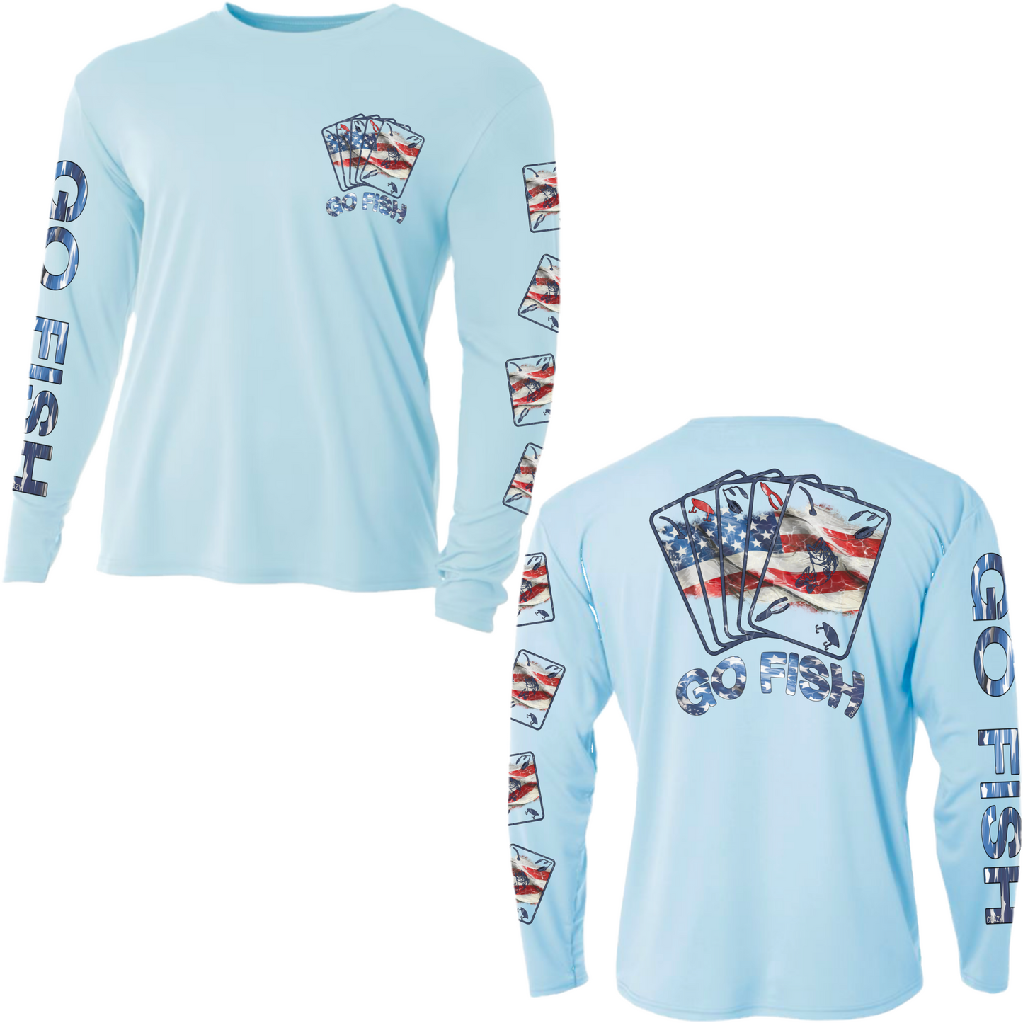 American Flag Fish Cards